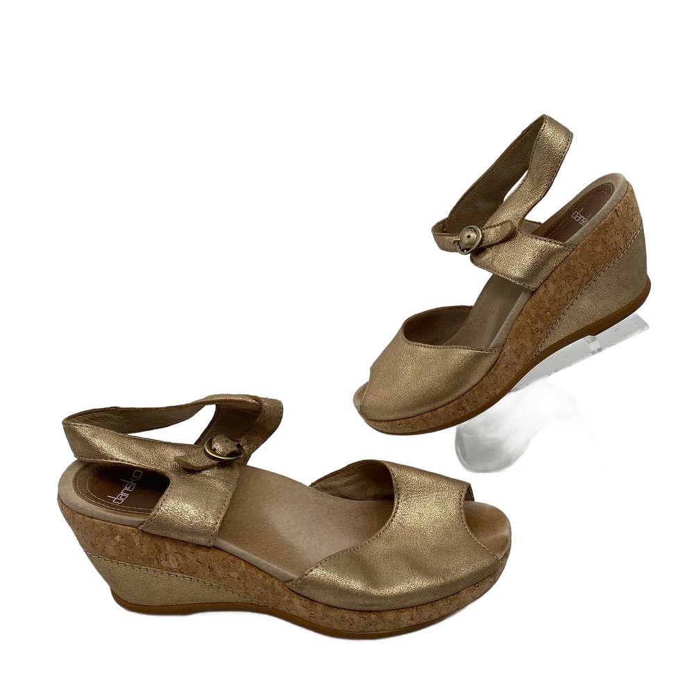 Dansko Gold Wedges Strappy | Womens 38EU